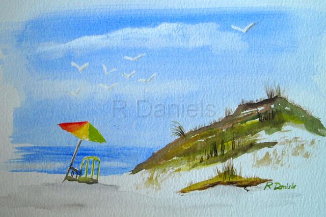 12Beach Umbrella.jpg - "Beach Umbrella" watercolor 6x9